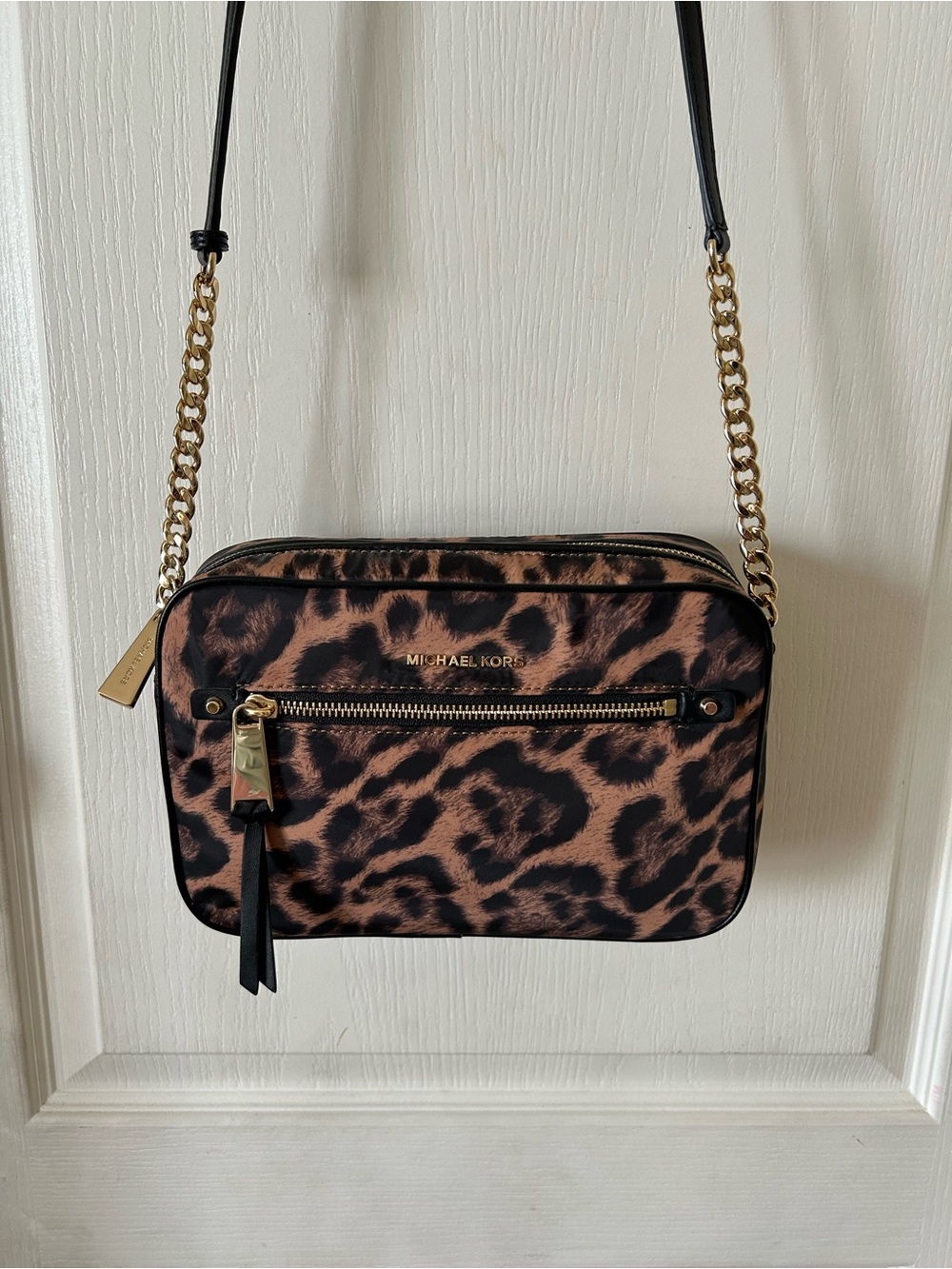 Michael Kors Brown & Black Leopard Print Crossbody Bag - Picture 3 of 8